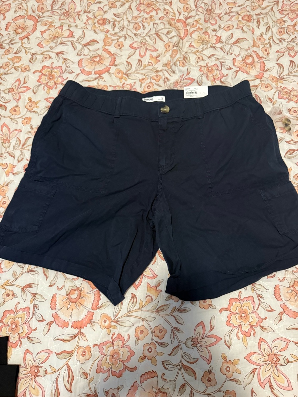 SONOMA Navy Elastic-Waist Bermuda Shorts